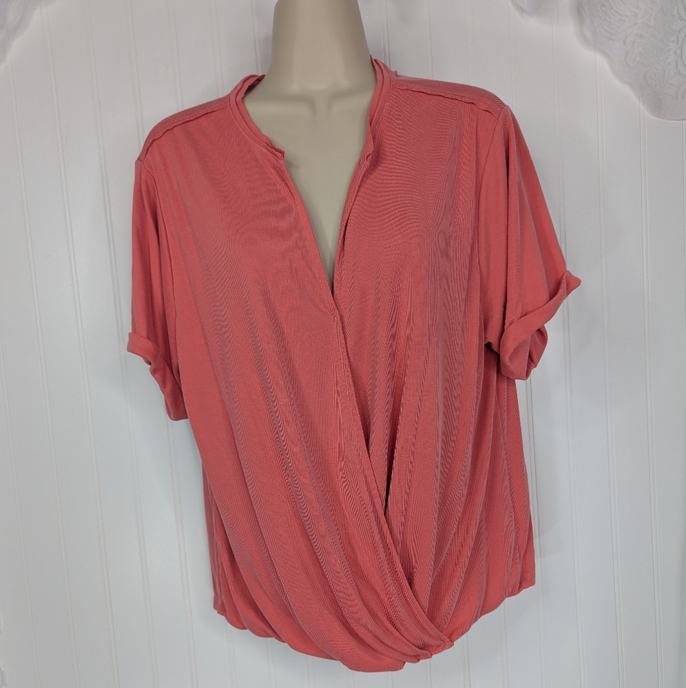 ANTHROPOLOGIE Saturday Sunday Ribbed Wrap Top Sz M - Picture 2 of 14